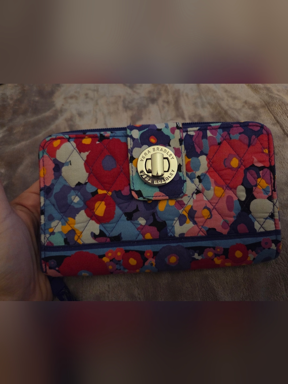 Vera Bradley Quilted Floral Zip-Around Wallet in Impressionista